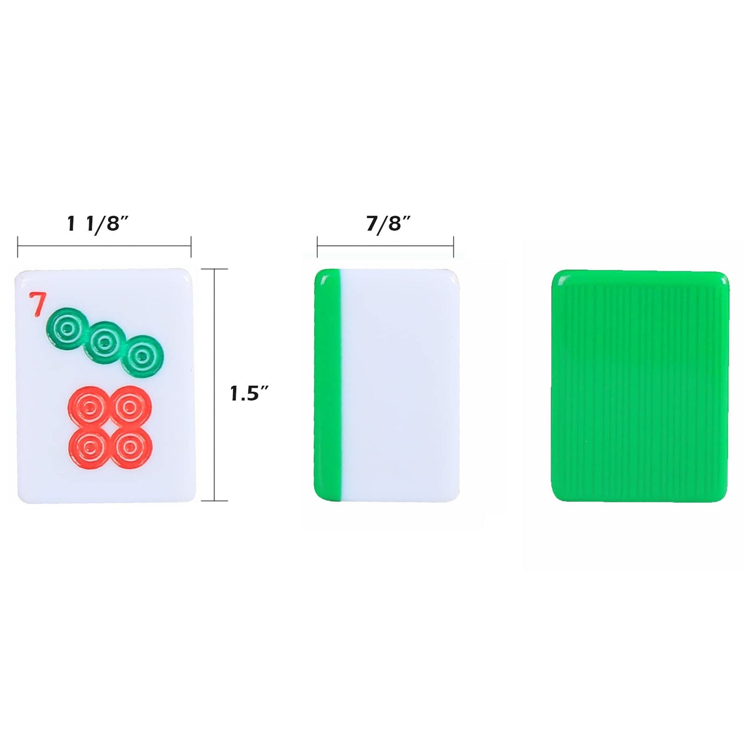Gustaria Chinese Mahjong Set, Mahjong Game Set With 146 Numbered Large Tiles (1.5', Green), Mahjongg Tiles Set With Brown Carrying Case (Mah Jongg, Majiang)