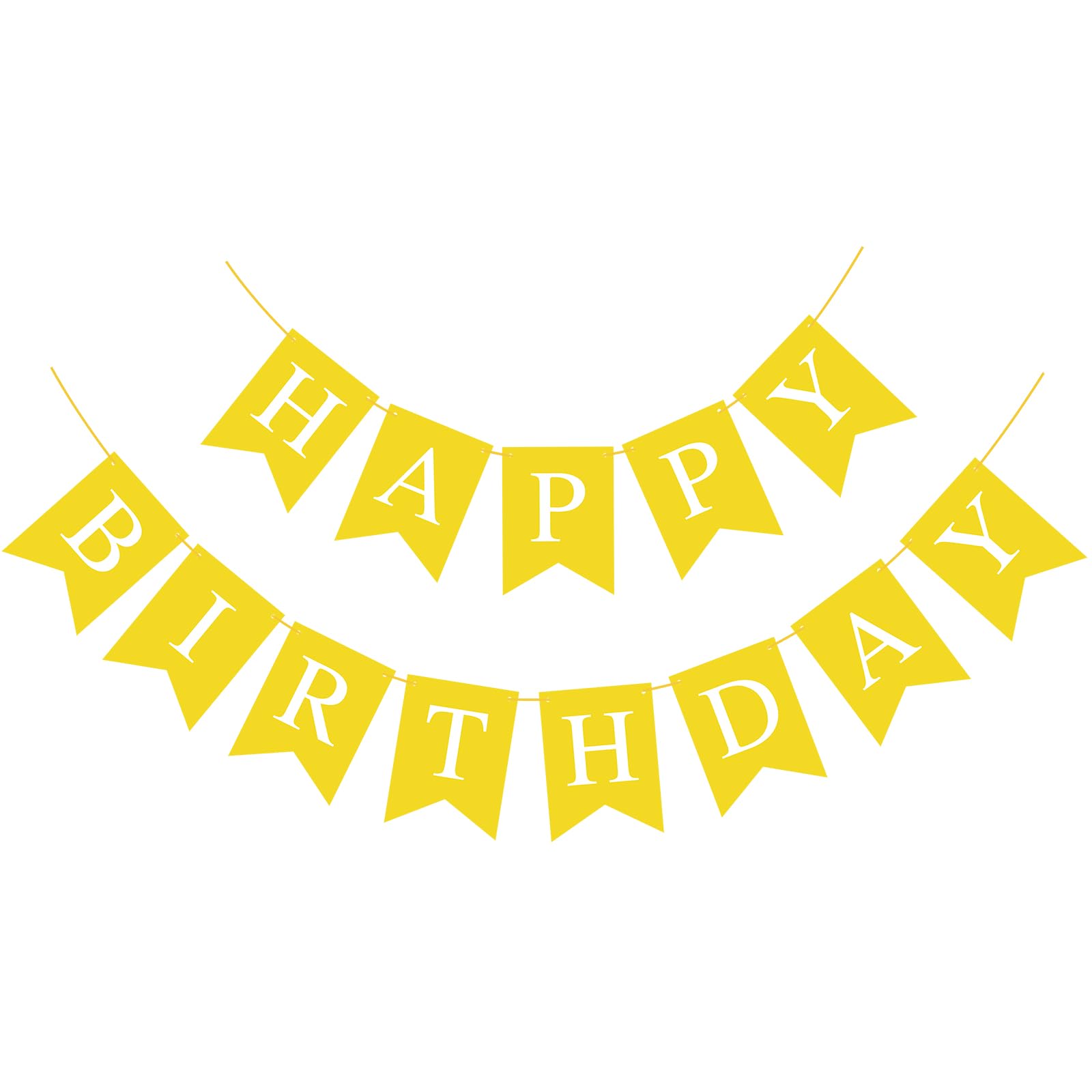 Yellow Happy Birthday Banner Sign For Backdrop Yellow Themed Birthday Party Decorations For Boys Girls Kids Party Banner Garland Bunting Flag Tea Party Supplies Wall Decor Yard Decorations