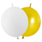 In-Jooyaa 6 Inch Latex Link Balloons 100 Pcs Quick Link Balloon For Party Decoration(White And Gold)