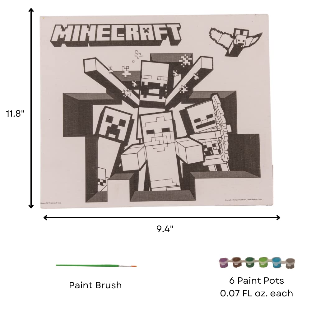 Minecraft Creative Coloring Canvas Painting And Activity Set For Kids, 1000+ Pcs