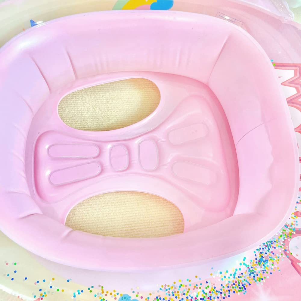 New Baby Swimming Pool Floats For Toddler Kids 0-8 Years Under 44Lb, Inflatable Swim Ring Water Raft With Seat And Handle For Summer Beach Outdoor Children Infant Bath Toys (Pink Unicorn)