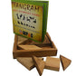 Tangram Wooden Puzzle Geometry Game, with 48 Silhouette Tangrams Challenge Booklet