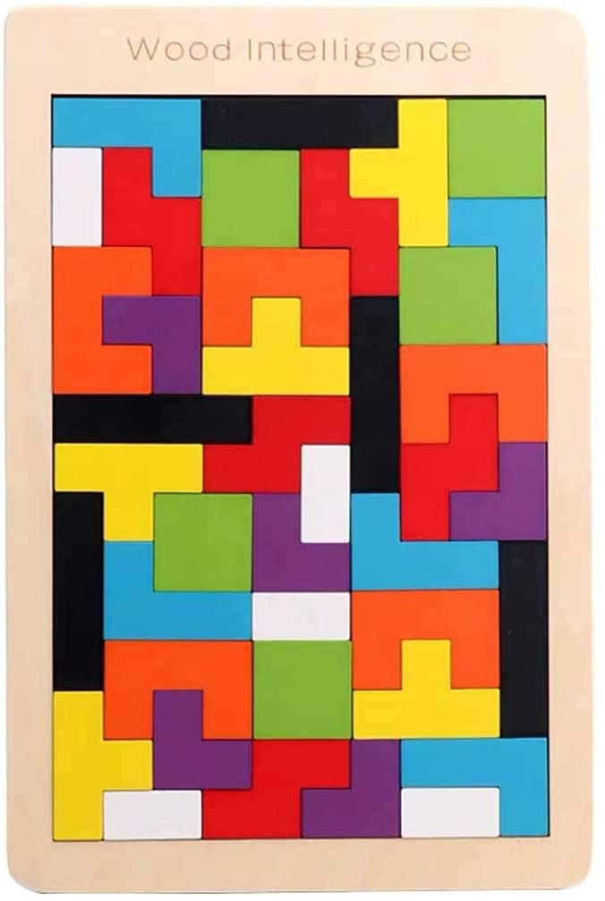 KidzBell Wooden Puzzles Brain Teasers Toy Colorful Jigsaw Game Wood Montessori Intelligence STEM Educational Gift for Baby Toddl