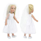 Emily Rose 14 Inch Doll Clothes Beautiful 3 Piece Bridal Communion Dress Outfit , Including Veil and Satiny Shoes!  Fits Most 14