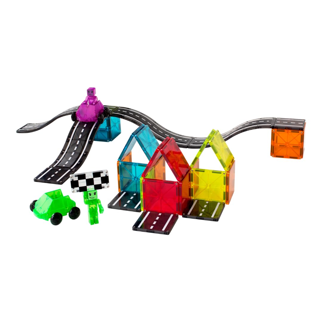 Magna-Tiles Downhill Duo 40-Piece Magnetic Construction Set, The Original Magnetic Building Brand