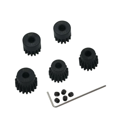 YijiaLink 5-Pack Steel 48P Pinion Gear Sets 14T 15T 16T 17T 18T with Screws for 3.175mm (1/8-Inch) Shaft 1/10 RC Car Brushless B