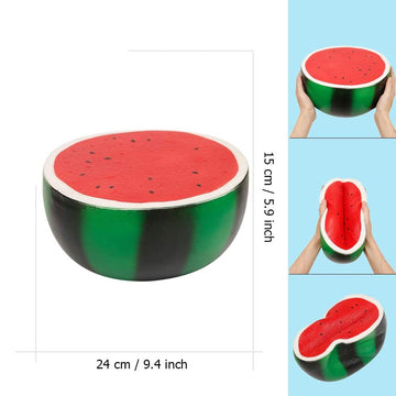 Anboor Jumbo Watermelon Squishies - 9.4 Inch Soft Slow Rising Scented Stress Relief Toys for Kids, Kawaii Collection Decoration