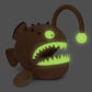 Zhongxin Made Anglerfish Plush Toy - Luminous 12'' Anglerfish Creepy Stuffed Animals, Brown Creepy Sea Life Goosefish Lanternfis