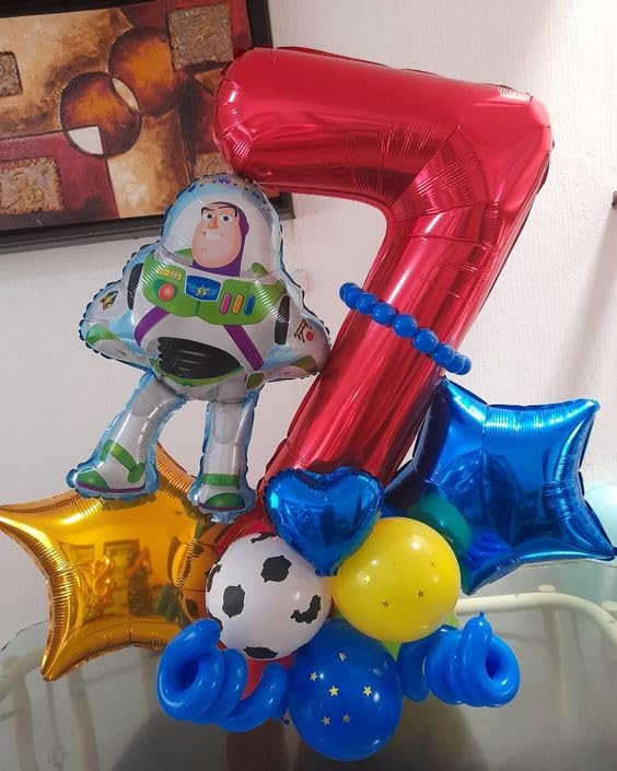 Red 7 Balloon, Number Balloon 40 Inch, Red Party Decorations, 7Th Balloon Number, Red Seven Iron Man Ladybug Spiderman Birthday