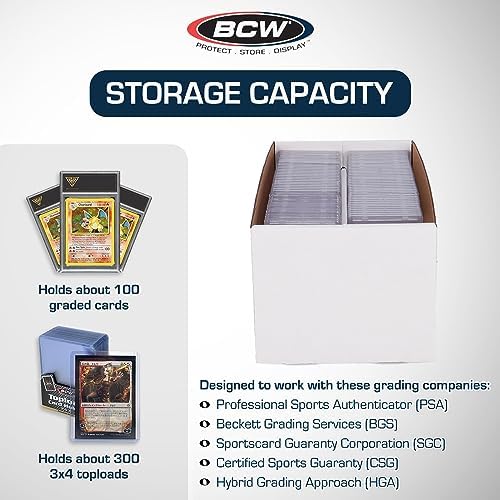 Bcw 1Ct Graded Shoe Box | Cardboard Card Storage Box Holds 300 3X4 Toploaders | 100 Graded Cards | Psa, Bgs, Sgc Compatible | Sp