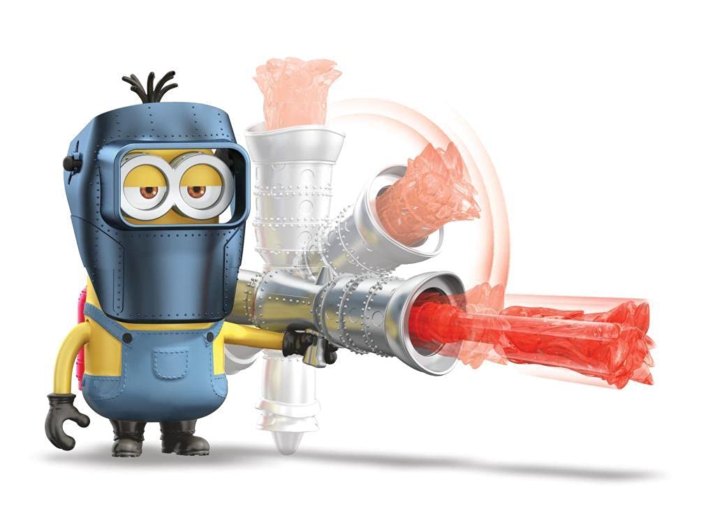 Minions Toys Rise Of Gru Kevin Action Figure Approx 4-In With Button Activated Flamethrower & Construction Accessories, Gift For Kids Ages 4 Years & Older
