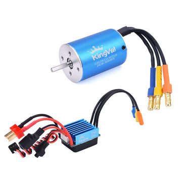 KingVal Replacement 2838 3200KV Brushless Sensorless Motor Shaft 3.175mm with 35A Brushless ESC Combo Compatible with 1/14 1/16 