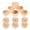 Imikeya 12pcs Wooden Bowl Toys Mini Natural Wood Bowls for Diy Crafts Montessori Activities and Home Decor Perfect for Sauces an