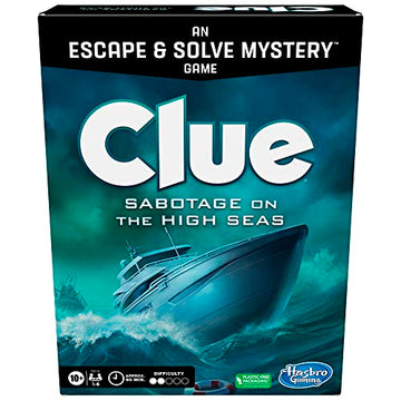 Clue Board Game Sabotage On The High Seas, Escape Room Game, Murder Mystery Games, Cooperative Family Board Game, 1-6 Players, 10+