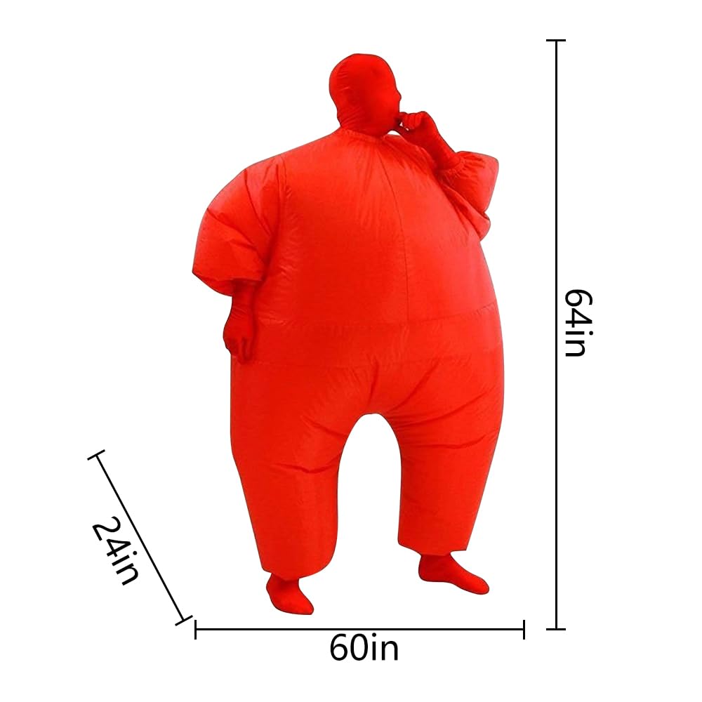 Qshine Inflatable Full Body Jumpsuit Cosplay Costume Halloween Funny Fancy Dress Blow Up Party Toy (Red)