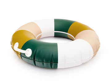 Business & Pleasure Co. Classic Inflatable Pool Float - Vinyl, Small/Medium, 70s Panel Cinque, Model BPP-RIN-70S-CIN-SM
