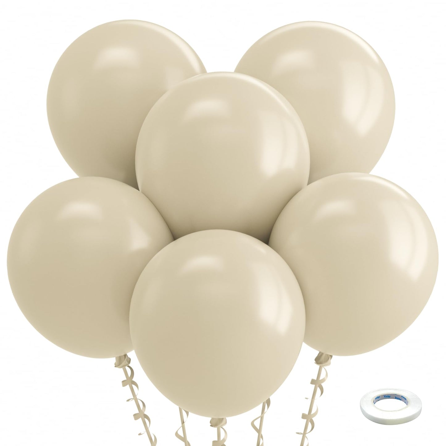 Bezente White Sand Balloons 18 Inch - 30 Pack Large Thick Sand White Balloons Big Round Cream Latex Balloons For Birthday Weddin
