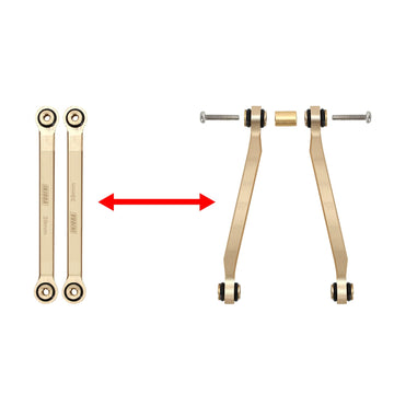 INJORA Brass High Clearance Front 4 Links Set 43g Links Set for SCX24 Gladiator Dodge Power Wagon Axial 1/24 RC Crawler Car, 8PC