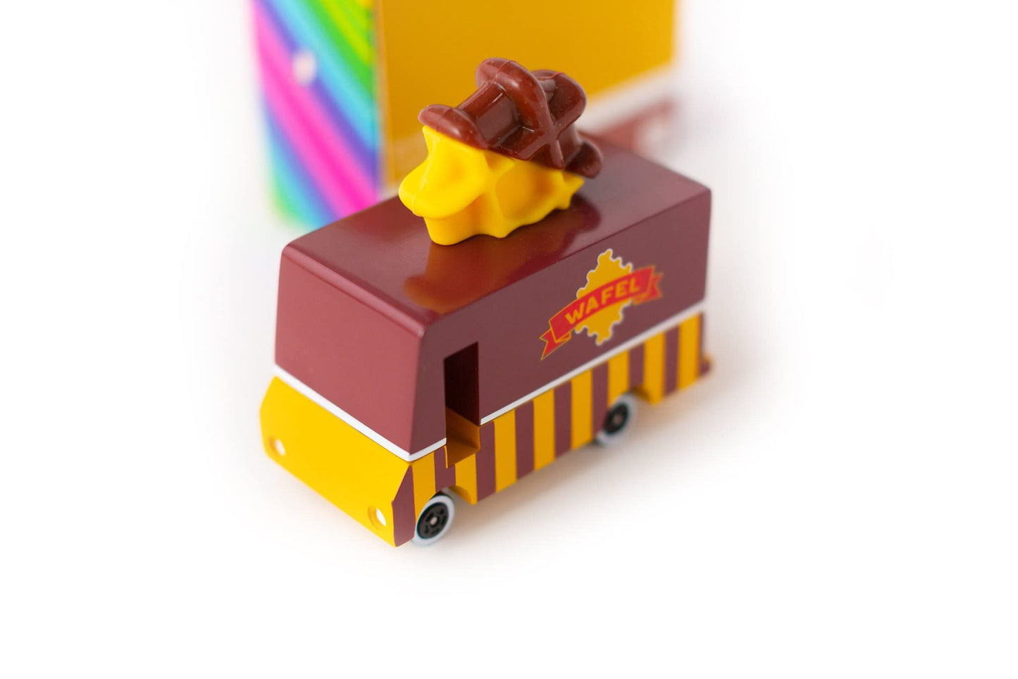 Candylab Toys CANDYCAR Wooden Food Truck Collection - Waffle Van  enhanced Handcrafted Beech Wood Toy Car