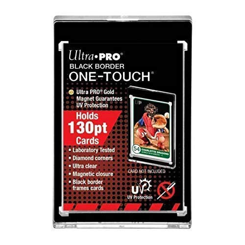 One Touch Uv Card Holder With Magnet Closure Black Border - 130Pt