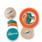 Babyfanatic Wood Rattle 2 Pack - Nfl Miami Dolphins - Officially Licensed Baby Toy Set