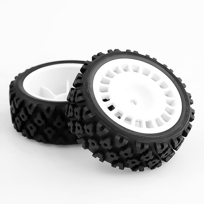 4Pcs Rubber Tire Plastic Wheel Tyre for Tamiya XV-01 XV01 TA06 TT-01 TT-02 PTG-2 RC Rally 1/10 RC Car Upgrades Parts Accessories