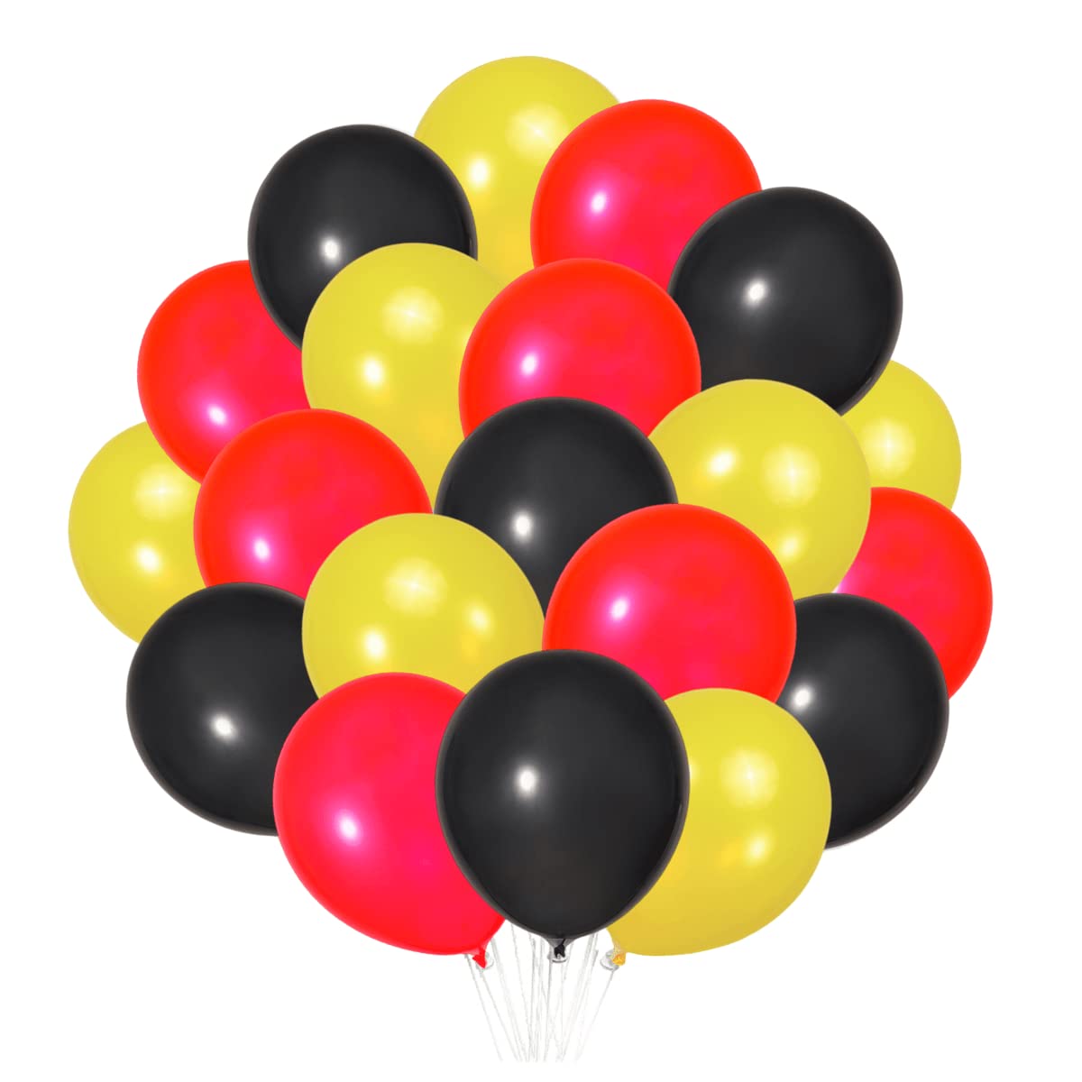 300 Pack Black Red Yellow Balloons - Black Red And Yellow Latex Balloons 12 Inch - 100 Of Each Color - Party Balloons Decoration