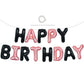Toniful Black Rose Gold Happy Birthday Balloons Banner 16 Inch Mylar Foil Letters Birthday Sign Banner Bunting Reusable For Girl