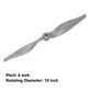TOP-VIGOR 3pcs CW RC Propellers 1060 10 x 6 Inch 2-Vane RC Vehicle Propellers Replacement for RC Airplane with Adapter Rings Nyl