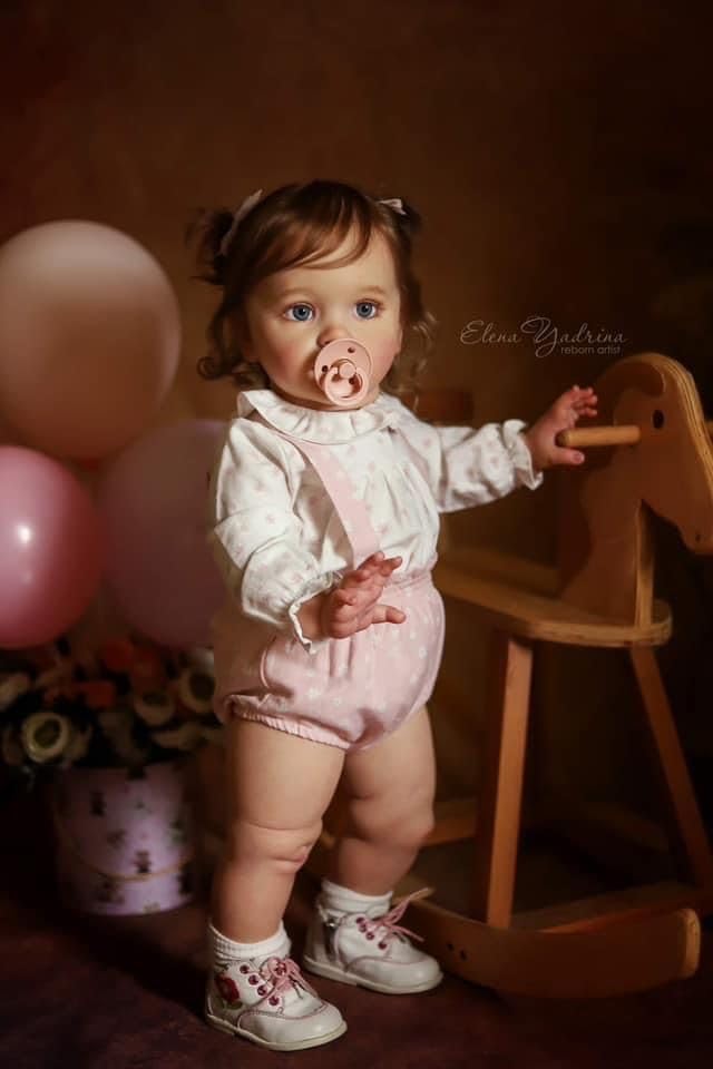 Kokomandy Big Size Realistic Reborn Toddler Dolls 26 Inch Lifelike Reborn Baby Girl Cute Standing Doll Weighted Body Real Life Silicone Reborn Babies Bebes Doll Toddler Girls Birthday Gifts