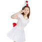Jmkcoz Chicken 3D Animal Costume 3D White Chick Headband Bowtie Tail Tutu Set For Halloween Dress Up Christmas Cosplay Party