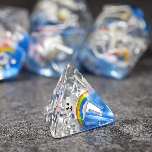 Sage's Portal Animal Familiars Resin DND Dice Set Polyhedral Dice Set for Dungeons and Dragons RPG Pathfinder Tabletop TTRPG (Ra
