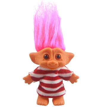 Lucky Troll Dolls,Vintage Troll Dolls Chromatic Adorable For Collections, School Project, Arts And Crafts, Party Favors - 7.5' Tall Red(Include The Length Of Hair)