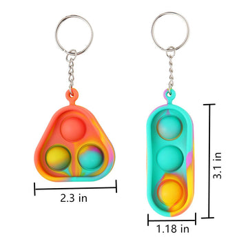 Cucue Simple Fidget Pop Toys - Portable, Calming Sensory Hand Toys For Fun & Stress Relief - Soft & Flexible Food-Grade Silicone Materials Keychain - Durable Poppers For Kids & Adults (Pack Of 3)