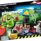 Playmobil Ghostbusters Slimer Figure with Hot Dog Stand - Multi Color, Model 9222, Plastic Material