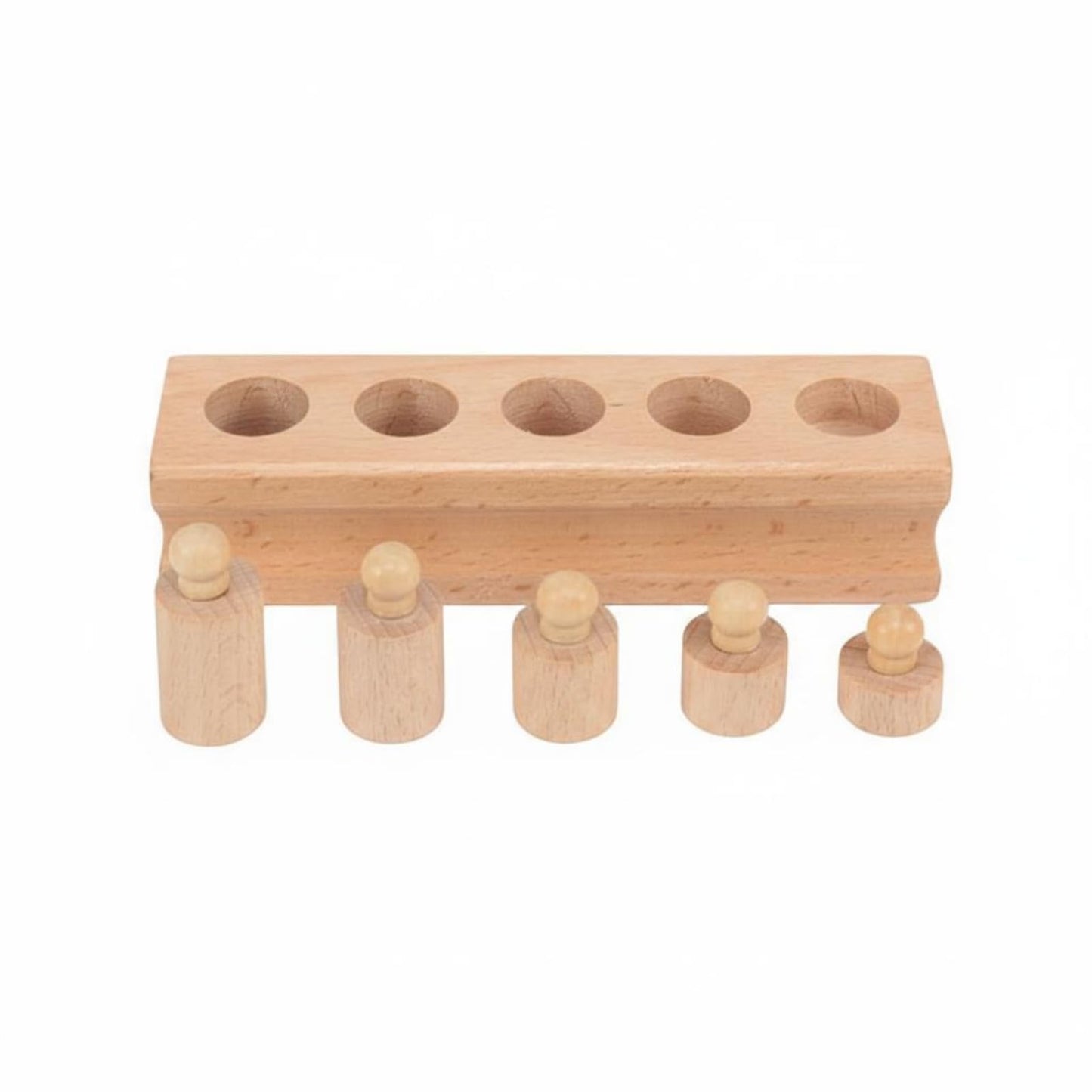 Snappsy Natural Wood Finish Educational Socket Cylinder No Varnish Cylinder Sorting Toy Coordination Practice Wooden Peg Matchin