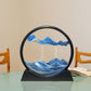 Muyan Moving Sand Art Picture Sandscapes in Motion Round Glass 3D Deep Sea Sand Art for mature-themed Kid Large Desktop Art Toys (Blue  12 Inch)