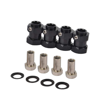 RC 15MM Extension Adaptor Wheel HEX Hub 12MM Upgrade Length for Traxxas Trx4 TRX-4 Upgrade Accessories (Black)