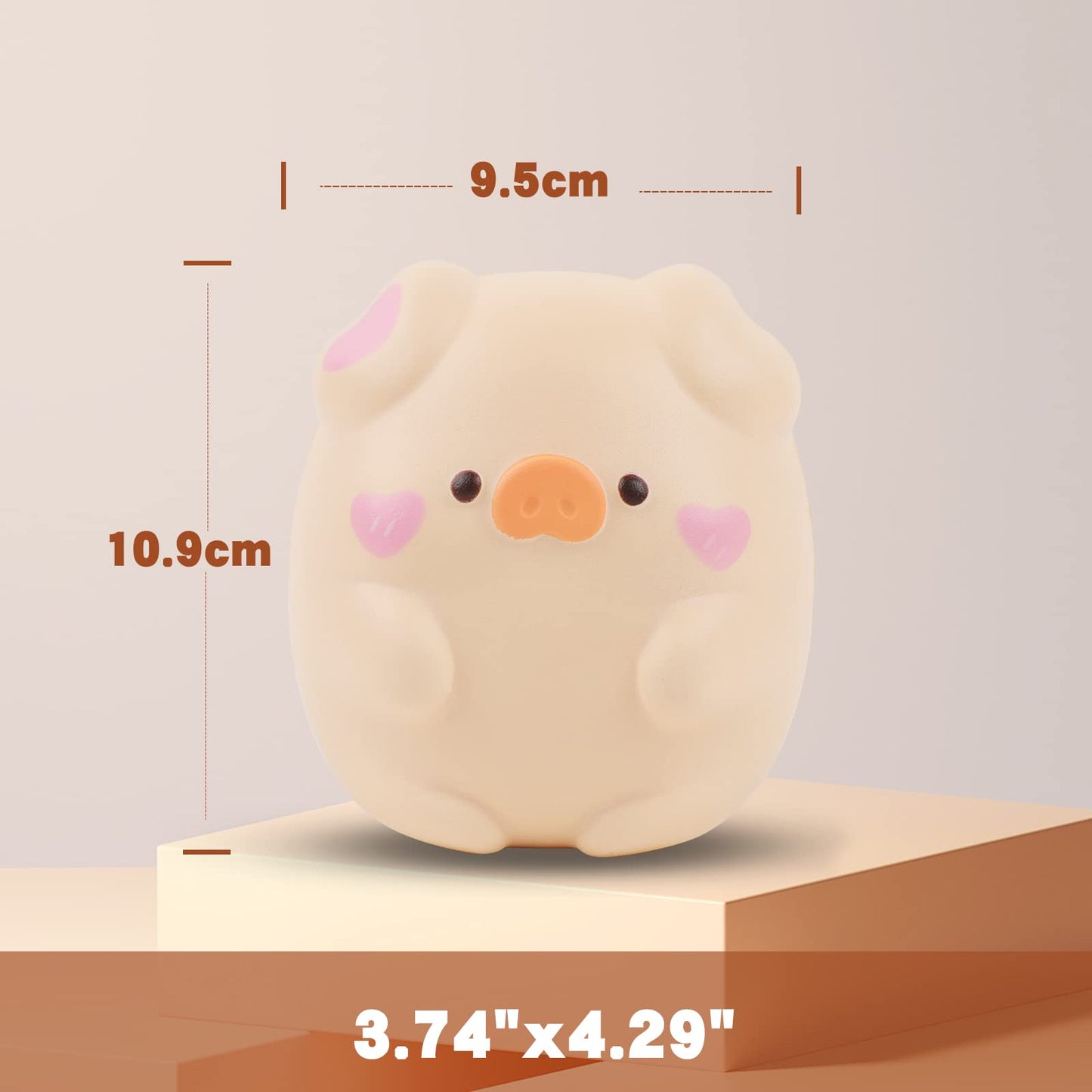 Anboor 4.3  Squishies Toy Shy Pig Kawaii Soft Squishies Animals Toy Slow Rised Squeeze Piggy Squish Stress Relief for Kid mature-themed Toys