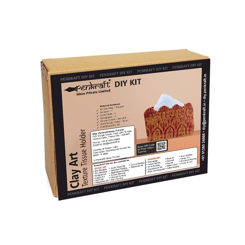Penkraft Clay Art Texture Tissue Holder Diy Kit | Free Video Tutorial