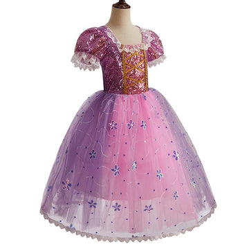 Tpmg Princess Costume Dress For Girls With Wig, Kids Halloween Dress Up Clothes Pretend Play Birthday, 6T