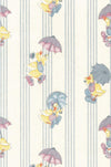 Dollhouse Miniature Wallpaper  Raining Ducks  White  3 pc #MG152D2