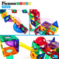 Picassotiles 70 Pcs Marble Run Maze Race Track Magnetic Tiles Magnet Building Block Educational Construction Toy Playset Stem Learning Kit Child Brain Development Hand Eye Coordination Training Ptg70