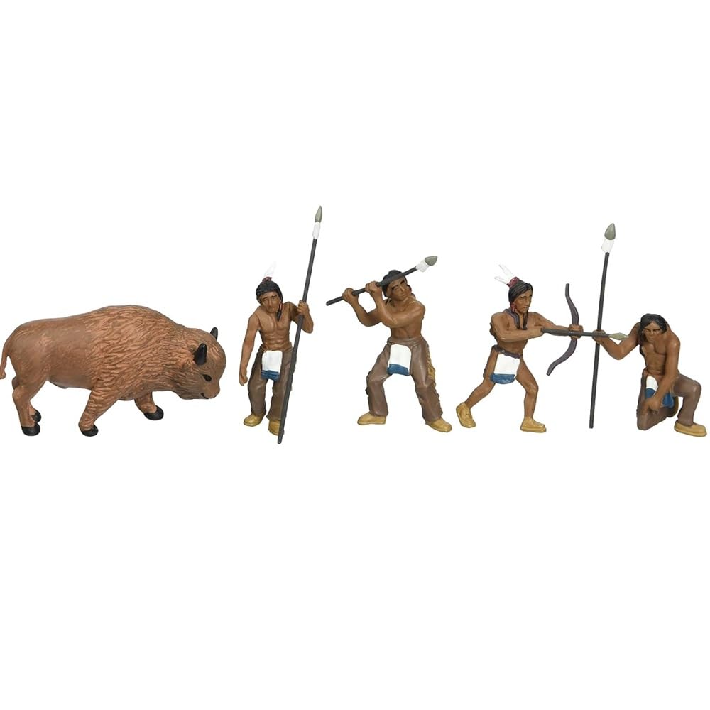 Woodland Scenics SP4444 1.5-Inch Scene Setters Figurine  Natives/Buffalo  5/Pack