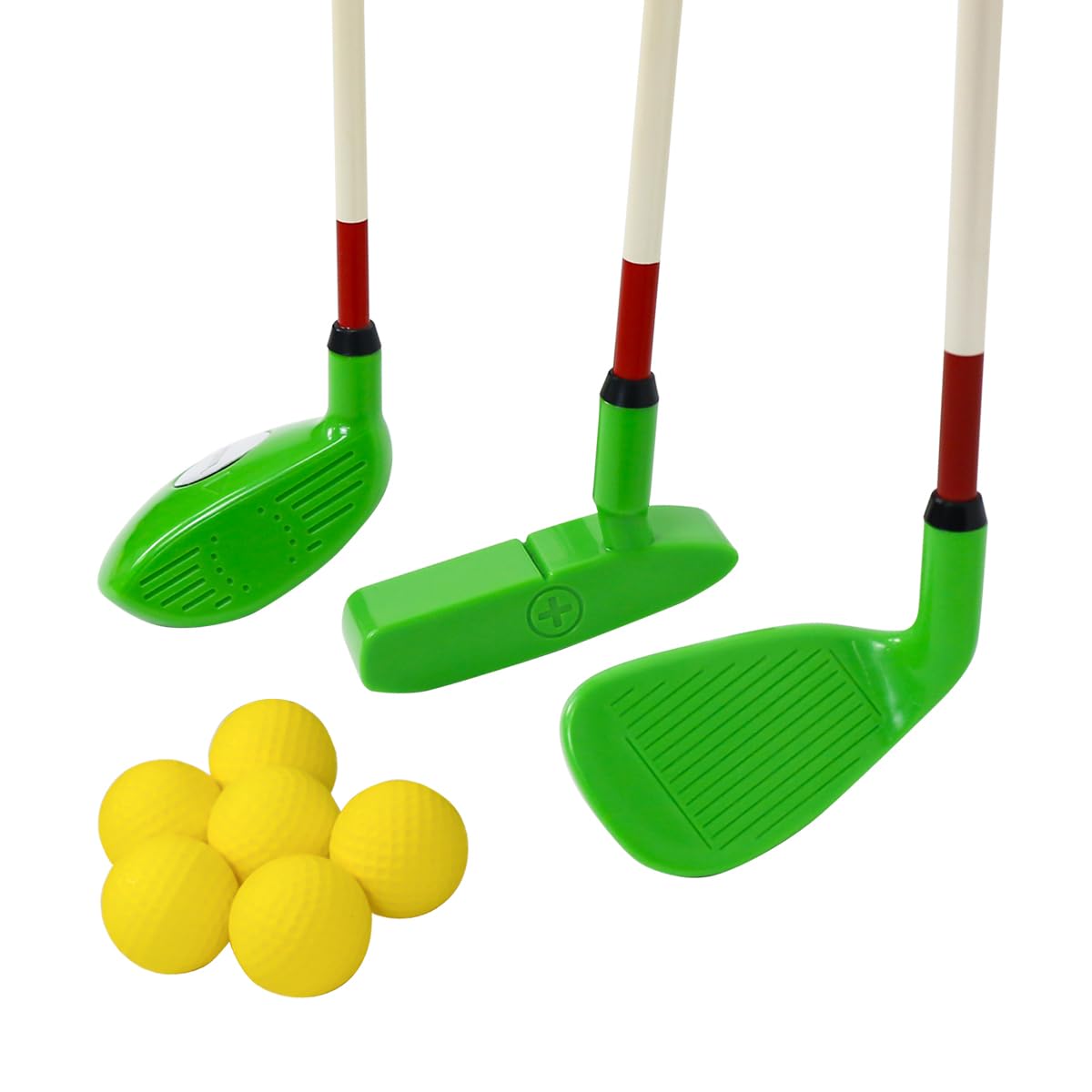 Kids Golf Clubs Set For Child,Konday Kids Golf Set Include Drive,Iron,Putter,Carry Bag And Soft Balls Right Hand (Green)