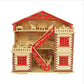 NWFashion 17 Wooden Dream Dollhouse 2 Floors DIY Kits Miniature Doll House with Furniture (Big House+Furniture)