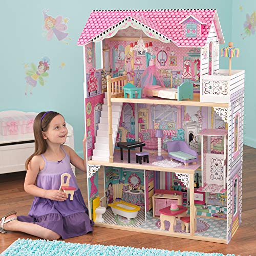 Kidkraft Annabelle Wooden Dollhouse With Elevator, Balcony And 17 Accessories, Gift For Ages 3+