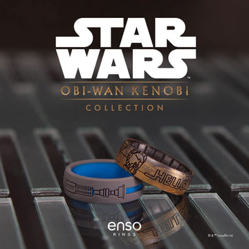 Enso Rings Star Wars Lightsaber Collection - Dualtone Silicone Ring - Obi-Wan Lightsaber - 12