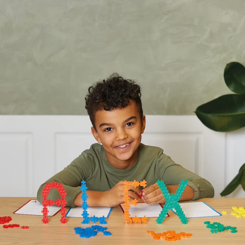 PLUS PLUS Construction Building Toy - 400 Interlocking Mini Puzzle Blocks & 40 Flash Cards - STEM/STEAM Learning for Kids