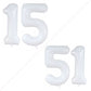 Goer Number 15 Balloons For 15Th Birthday Sweet 15 Party Decorations,42 Inch Jumbo Foil Helium 51 Balloons For 51St Birthday Party Decoration (White)